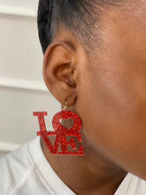 Load image into Gallery viewer, LOVE Glitter Earrings
