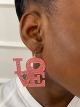 Load image into Gallery viewer, LOVE Glitter Earrings
