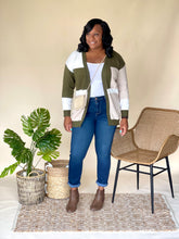 Load image into Gallery viewer, Color Block Cardigan {Olive}
