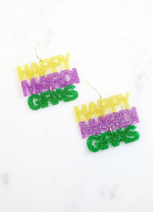 Happy Mardi Gras Earrings