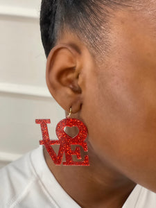 LOVE Glitter Earrings